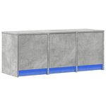 vidaXL Meuble TV avec LED gris béton 97x34x40 cm bois d'ingénierie