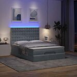 vidaXL Cadre de lit ottoman avec matelas gris foncé 140x190 cm velours