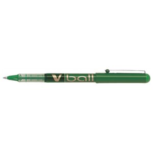 Stylo roller v ball vb7 encre liquide pte métal moyenne vert x 12 pilot