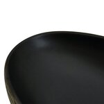 vidaXL Vasque à poser gris et noir ovale 59x40x14 cm céramique