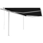 vidaXL Auvent automatique rétractable avec poteaux 4 5x3 5m Anthracite