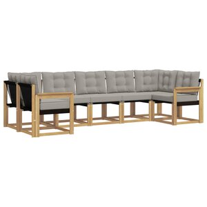 vidaXL Ensemble de canapés d'extérieur 7 pc Blanc et gris clair