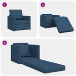 vidaXL Sofa-lit 2-en-1 Bleu 74x77x81 cm Tissu