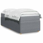 vidaXL Sommier à lattes de lit avec matelas Gris clair 100x200cm Tissu