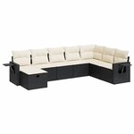 vidaXL Salon de jardin 8 Pièces avec coussins noir résine tressée