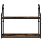 vidaXL Étagère murale 2 niveaux chêne fumé 60x21x51 cm