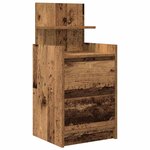 vidaXL Table de chevet avec 2 tiroirs vieux bois 38x34x80 cm