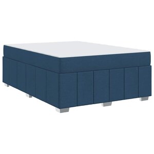 vidaXL Cadre de lit avec matelas Bleu 140 x 200 cm tissu