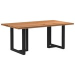 vidaXL Table à manger marron clair bois de chêne massif rectangulaire
