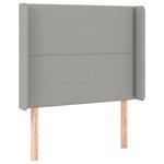 vidaXL Tête de lit à LED Gris clair 103x16x118/128 cm Tissu
