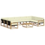 vidaXL Ensemble de canapés d'extérieur 10 pc Blanc et crème