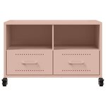 vidaXL Meuble TV rose 68x39x43 5 cm acier