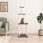 vidaXL Arbre à chat avec griffoirs en sisal gris foncé 149 cm