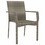Chaises de jardin avec coussins 4 pièces résine tressée gris 02_0013336