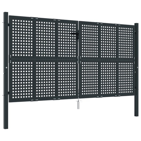 vidaXL Portail de jardin anthracite 300x175 cm acier