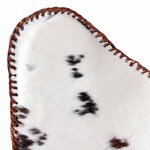 vidaXL Chaise papillon marron et blanc cuir de vache
