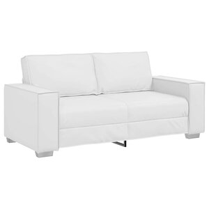 vidaXL Canapé Loveseat 140 cm avec coussin Blanc Faux cuir
