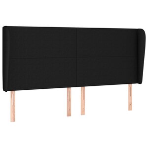 vidaXL Tête de lit avec oreilles Noir 163x23x118/128 cm Tissu