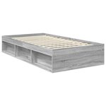 vidaXL Cadre de lit Gris Sonoma 100 x 200 cm Pin massif