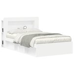 vidaXL Cabinet de Tête de Lit avec stockage Blanc Bois d’ingénierie