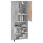 vidaXL Buffet haut Gris béton 69 5x34x180 cm Bois d'ingénierie