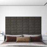 vidaXL Panneaux muraux 12 Pièces Gris foncé 30x15 cm Velours 0 54 m²