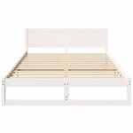 vidaXL Cadre de Lit Blanc Bois Massif 150 x 200 cm Robuste Lit