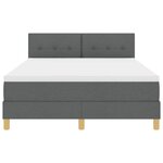 vidaXL Lit à ressort LED avec matelas Gris foncé 140 x 190 cm tissu