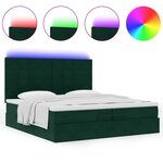 vidaXL Cadre de lit ottoman avec matelas vert foncé 200x200 cm velours