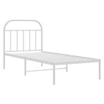 vidaXL Cadre de lit métal avec tête de lit blanc 90x190 cm