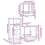 vidaXL Ensemble de meubles de salle de bain 3 Pièces Chêne fumé