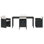 vidaXL Ensemble de salle à manger pour jardin 5 Pièces Noir Poly rotin