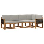 vidaXL Ensemble de canapés d'extérieur 5 pc Naturel et gris clair