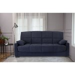 Canapé clic clac 3 places - Bleu - Matelas 14 cm - 223 x 96 x 103 cm - MEGAN