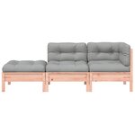 vidaXL Canapé de jardin avec coussins et repose-pied 3 places