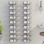vidaXL Casier à vin mural pour 9 bouteilles 2 Pièces Blanc Fer