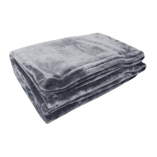 Couverture microflanelle 180 x 220 cm gris