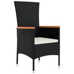 vidaXL Ensemble de salle à manger de jardin 5 pièces avec coussins en rattan poly noir