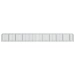 vidaXL Panier gabion avec couvercle 1050x100x100 cm fer galvanisé