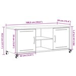 vidaXL Meuble TV rose 100 5x39x43 5 cm acier