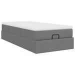 vidaXL Cadre de lit ottoman avec matelas gris foncé 90x200 cm tissu