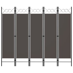 vidaXL Cloison de séparation 5 panneaux Anthracite 200x180 cm