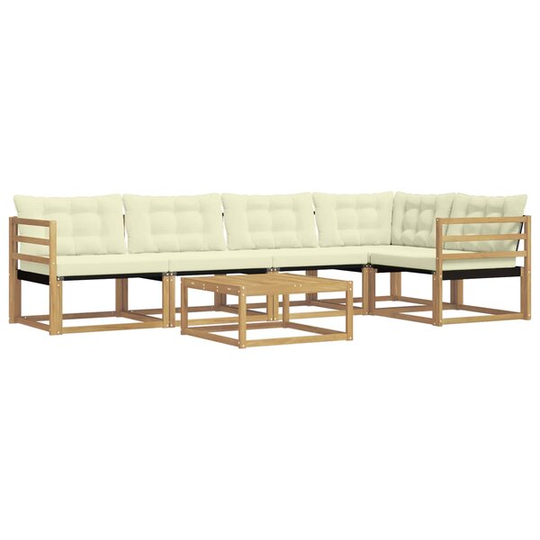 vidaXL Ensemble de canapés d'extérieur 6 pc Blanc et crème