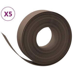 vidaXL Bordures de jardin 5 Pièces marron 10 m 15 cm polyéthylène