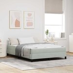 vidaXL Lit boxspring avec matelas Gris clair 160 x 220 cm Velours