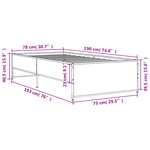 vidaXL Cadre de lit sans matelas chêne marron 75x190 cm