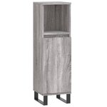 vidaXL Armoire salle de bain sonoma gris 30x30x100 cm