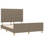 vidaXL Cadre de lit avec tête de lit Taupe 140x190 cm Tissu