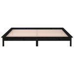 vidaXL Cadre de lit à LED sans matelas noir 140x190 cm bois massif