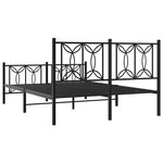 vidaXL Cadre de lit métal sans matelas avec pied de lit noir 135x190cm